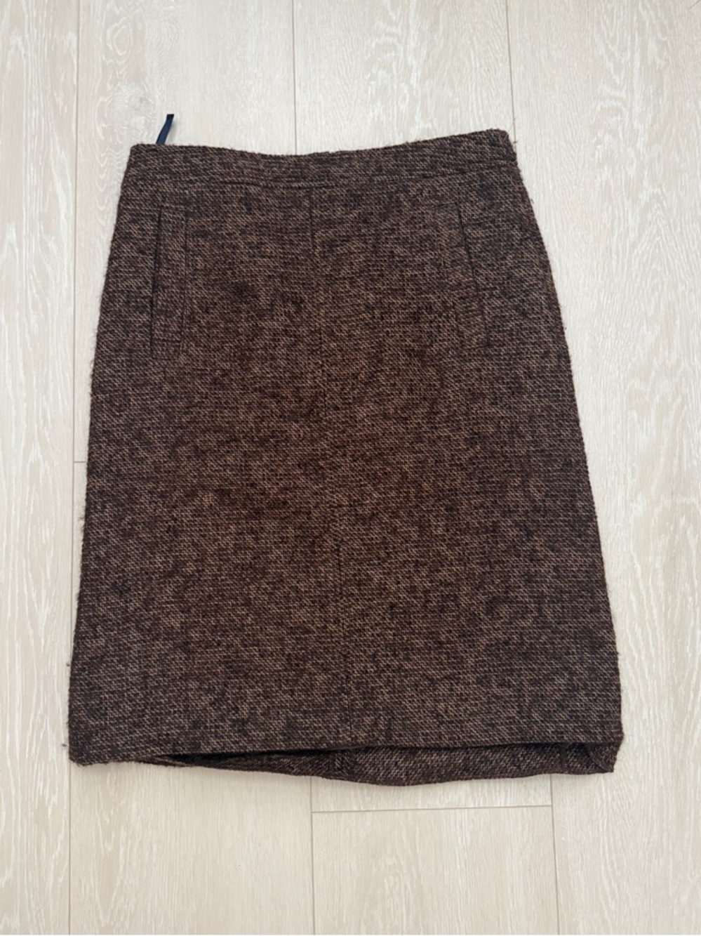 French Connection Wool Blend Dark Brown Pencil Skirt